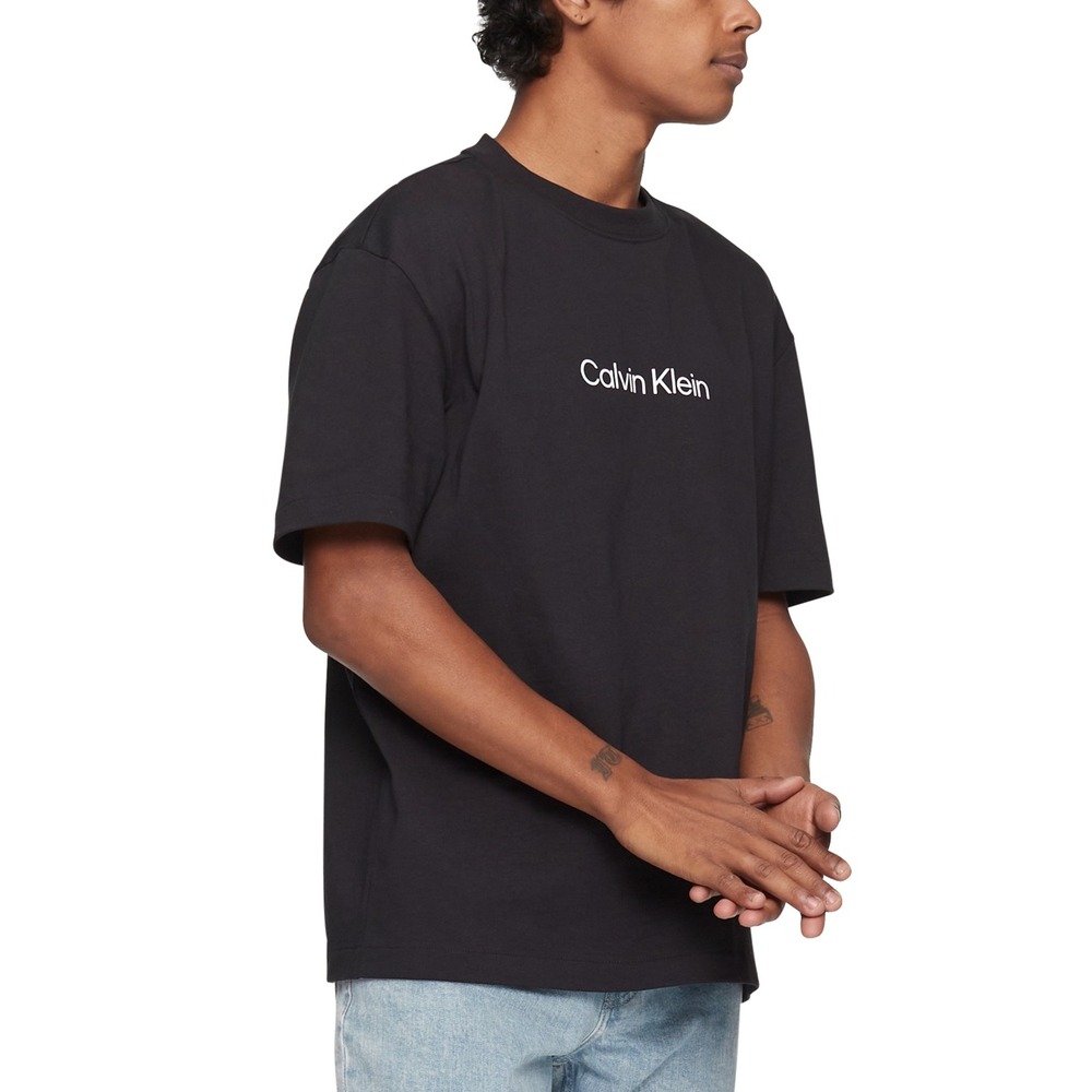 Calvin Klein Men's Relaxed Fit Standard Logo Crewneck T-Shirt - Black - Size 2XL